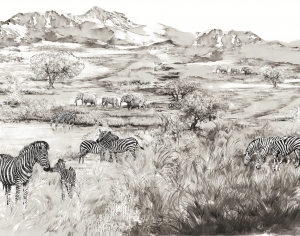 ModernAnimal And Plant Pattern Wallpaper