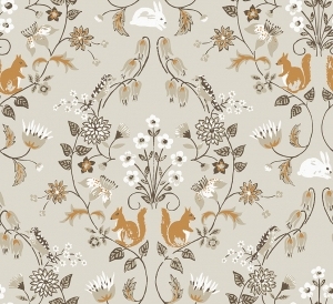 ModernAnimal And Plant Pattern Wallpaper