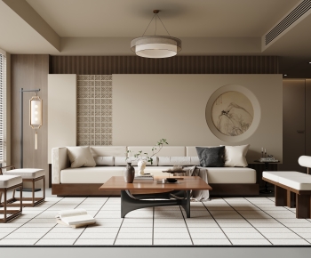 New Chinese Style A Living Room-ID:607810972