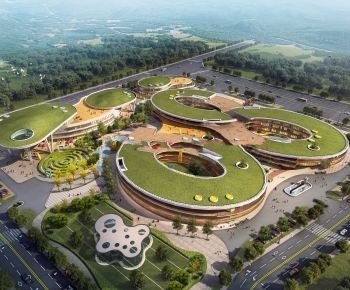 Modern Architectural Bird's-eye View Planning-ID:585802088