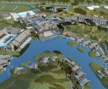 New Chinese Style Architectural Bird's-eye View Planning-ID:120898011