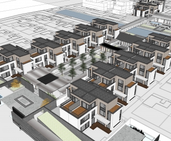 New Chinese Style Architectural Bird's-eye View Planning-ID:615488056