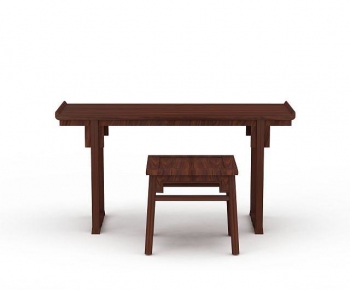 Chinese Style Computer Desk And Chair-ID:665566928