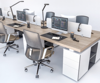 Modern Office Desk And Chair-ID:128885985