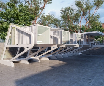 Modern Appearance Of Commercial Building-ID:404412038