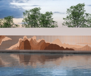 New Chinese Style Landscape Wall-ID:118665933