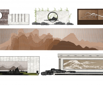 New Chinese Style Landscape Wall-ID:530616046