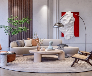 现代布艺沙发茶几组合-ID:968857054