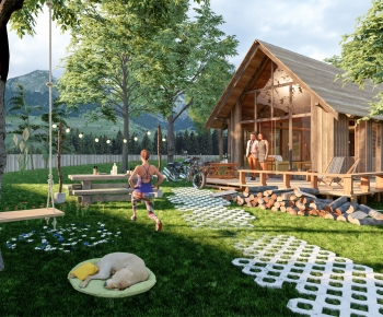 Modern New Chinese Style Courtyard/landscape-ID:318094028