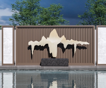 New Chinese Style Landscape Wall-ID:413510089