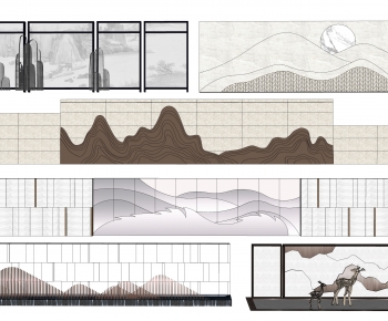 New Chinese Style Landscape Wall-ID:463009125