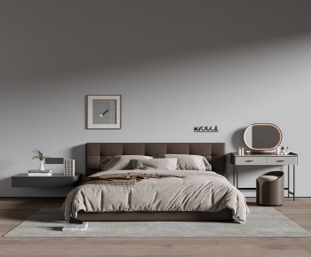 Modern Double Bed-ID:977860932