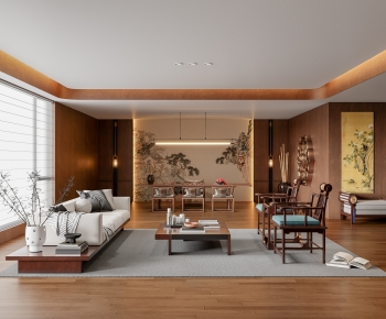 New Chinese Style A Living Room-ID:463480009