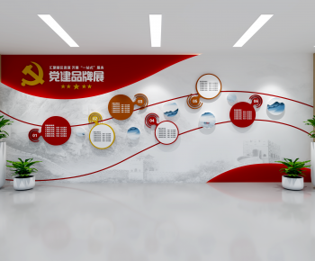 现代现代党建展厅文化墙-ID:810393101