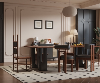 French Style Dining Table And Chairs-ID:676527021