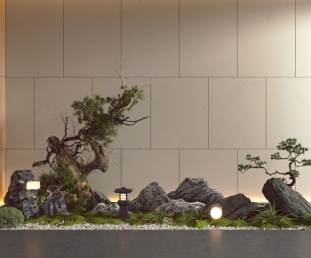 新中式室内松树绿植景观小品-ID:868890377
