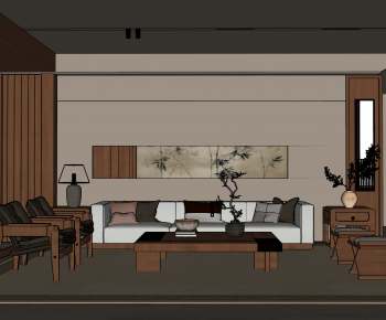 New Chinese Style A Living Room-ID:185168034