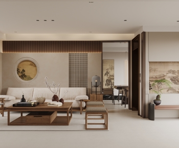 New Chinese Style A Living Room-ID:853351123