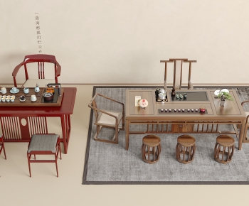 New Chinese Style Tea Tables And Chairs-ID:717613949