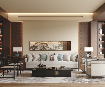 New Chinese Style A Living Room-ID:622323049