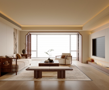 New Chinese Style A Living Room-ID:654422045
