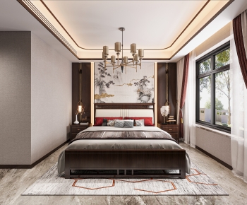 New Chinese Style Bedroom-ID:970671893