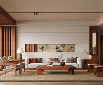 New Chinese Style A Living Room-ID:966331014