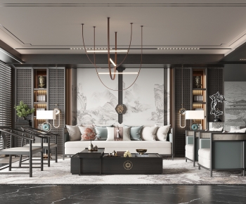 New Chinese Style A Living Room-ID:767987972
