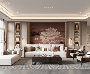 New Chinese Style A Living Room-ID:161127098
