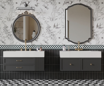 French Style Bathroom Cabinet-ID:436122892