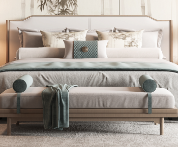 New Chinese Style Double Bed-ID:969769002