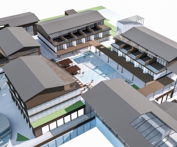 New Chinese Style Architectural Bird's-eye View Planning-ID:673650037