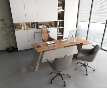 Modern Office Desk And Chair-ID:722812897