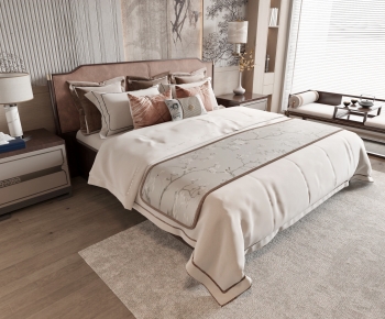 New Chinese Style Double Bed-ID:721133952