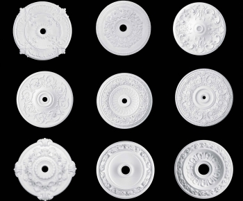 European Style Plaster Carved Top Plate-ID:912334925