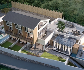 Modern Appearance Of Commercial Building-ID:455574044