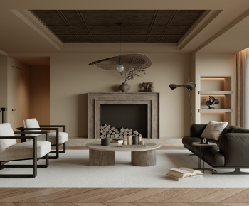 Wabi-sabi Style A Living Room-ID:735199563
