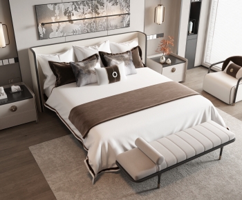 New Chinese Style Double Bed-ID:884119032