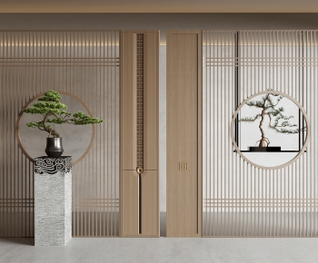 New Chinese Style Wooden Screen Partition-ID:633363012