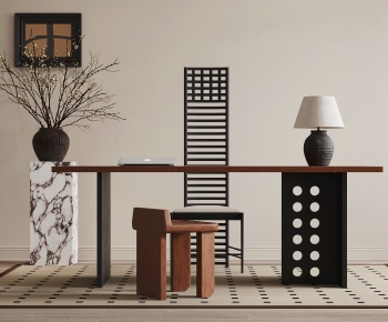 Modern Computer Desk And Chair-ID:620745909