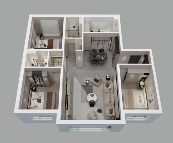 Modern A Bird's-eye View Of Home Decoration-ID:374130016