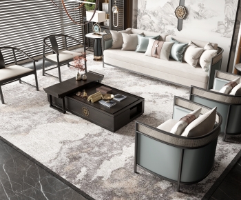 New Chinese Style Sofa Combination-ID:244319929