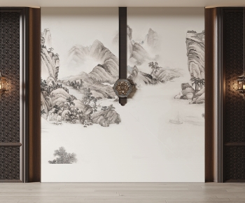 New Chinese Style TV Wall-ID:102410085