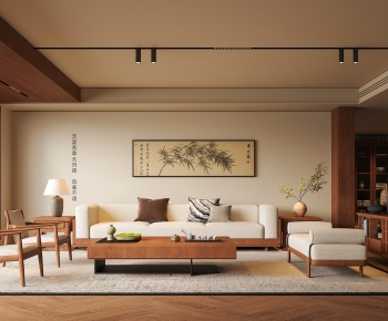 New Chinese Style A Living Room-ID:645029073