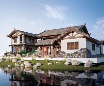 New Chinese Style Appearance Of Commercial Building-ID:595603946