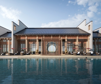 New Chinese Style Appearance Of Commercial Building-ID:372353085