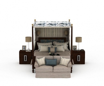 New Chinese Style Double Bed-ID:152045011