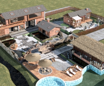 New Chinese Style Architectural Bird's-eye View Planning-ID:249217996