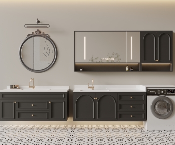 French Style Bathroom Cabinet-ID:878783946