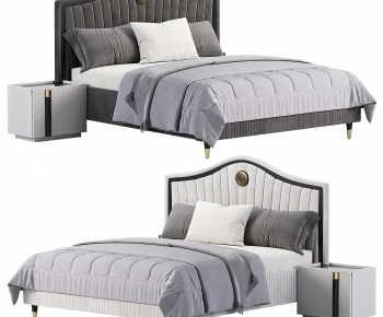 Modern Double Bed-ID:214057928
